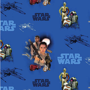 Kuvassa Trikoo digiprint Star Wars Force awakens sankarit  