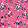 Pieni lisäkuva, jossa College pyöräilevät tytöt pinkillä