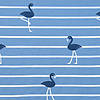 Pieni lisäkuva, jossa Trikoo flamingot leveillä raidoilla -sininen
