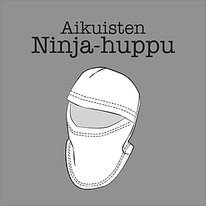 Kuvassa Aikuisten ninja -huppu 