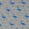 Pieni lisäkuva, jossa Harjattu college flamingot harmaalla kukkataustalla