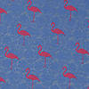 Pieni lisäkuva, jossa Harjattu college flamingot sinisellä kukkataustalla