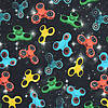 Pieni lisäkuva, jossa Pakanloppu (1m): Trikoo digiprint värikkäät spinnerit tähdissä