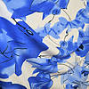 Pieni lisäkuva, jossa Viskoosi-pellavatrikoo modernit kukat sininen