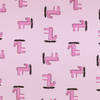 Pieni lisäkuva, jossa Pala 1,45m: Trikoo kantikkaat piirrosdinot vaaleanpunaisella