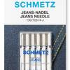 Pieni lisäkuva, jossa Jeans eli farkkuneula Schmetz (kokolajitelma 2x90 2x100 1x110)