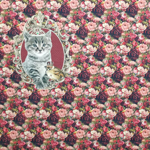 Kuvassa Raportti 1kpl: Trikoo digiprint (raportti) ruusukisut 