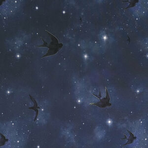 Kuvassa Viimeinen pala 1,5m: Luomutrikoo (digiprint) Yötaivas  